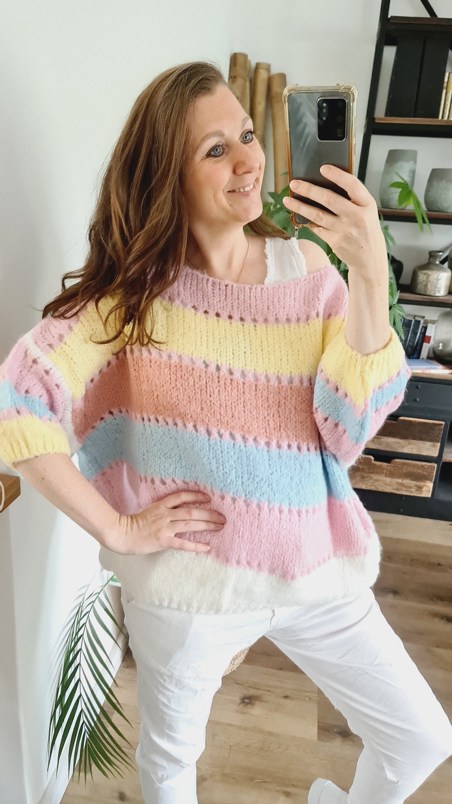 Pulli Gestreift rosa