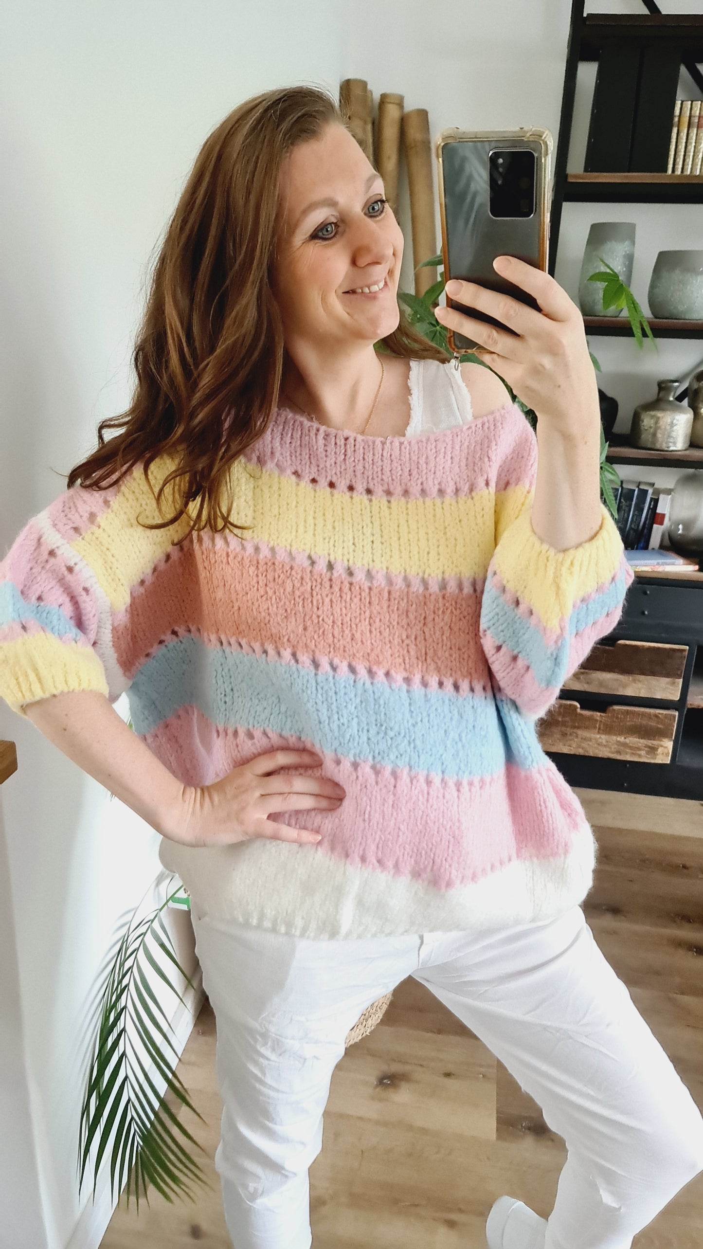 Pulli Gestreift rosa