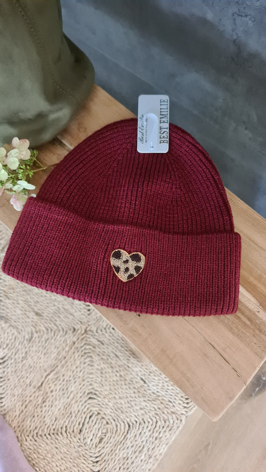 Mütze mit Leo Bordeaux