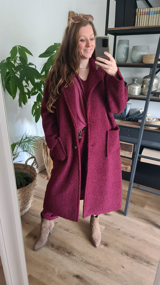 Teddymantel Bordeaux