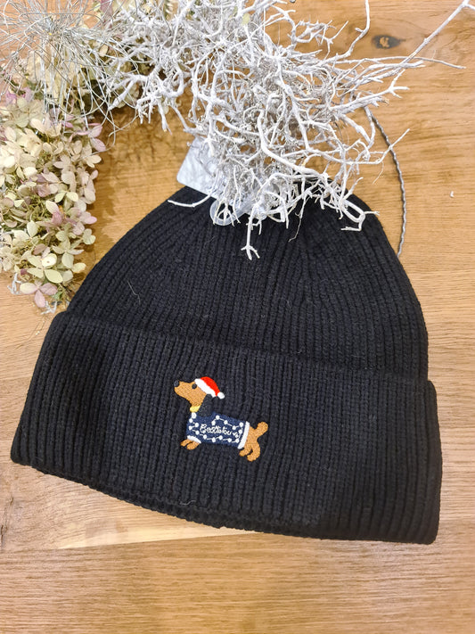 Mütze Dackel schwarz