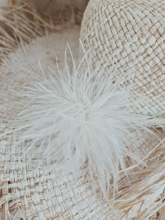 Federbrosche/Haarspange weiss