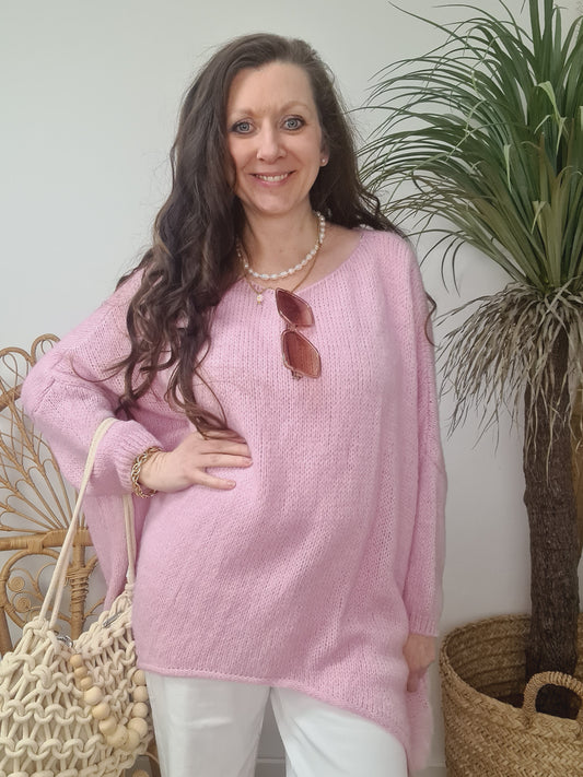 Oversize Pulli rosa