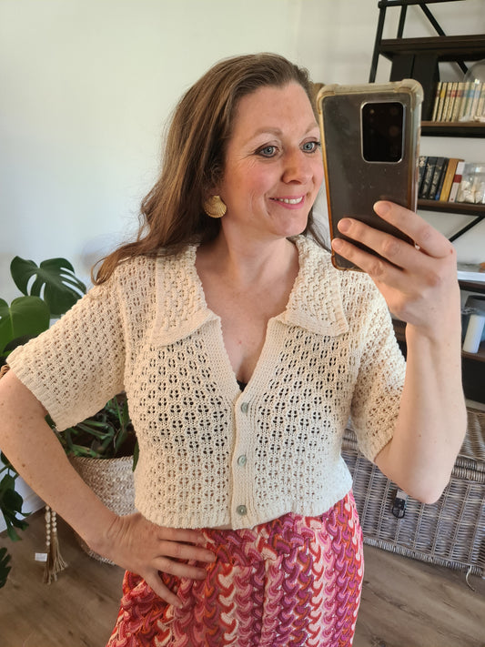 Häkel Top beige