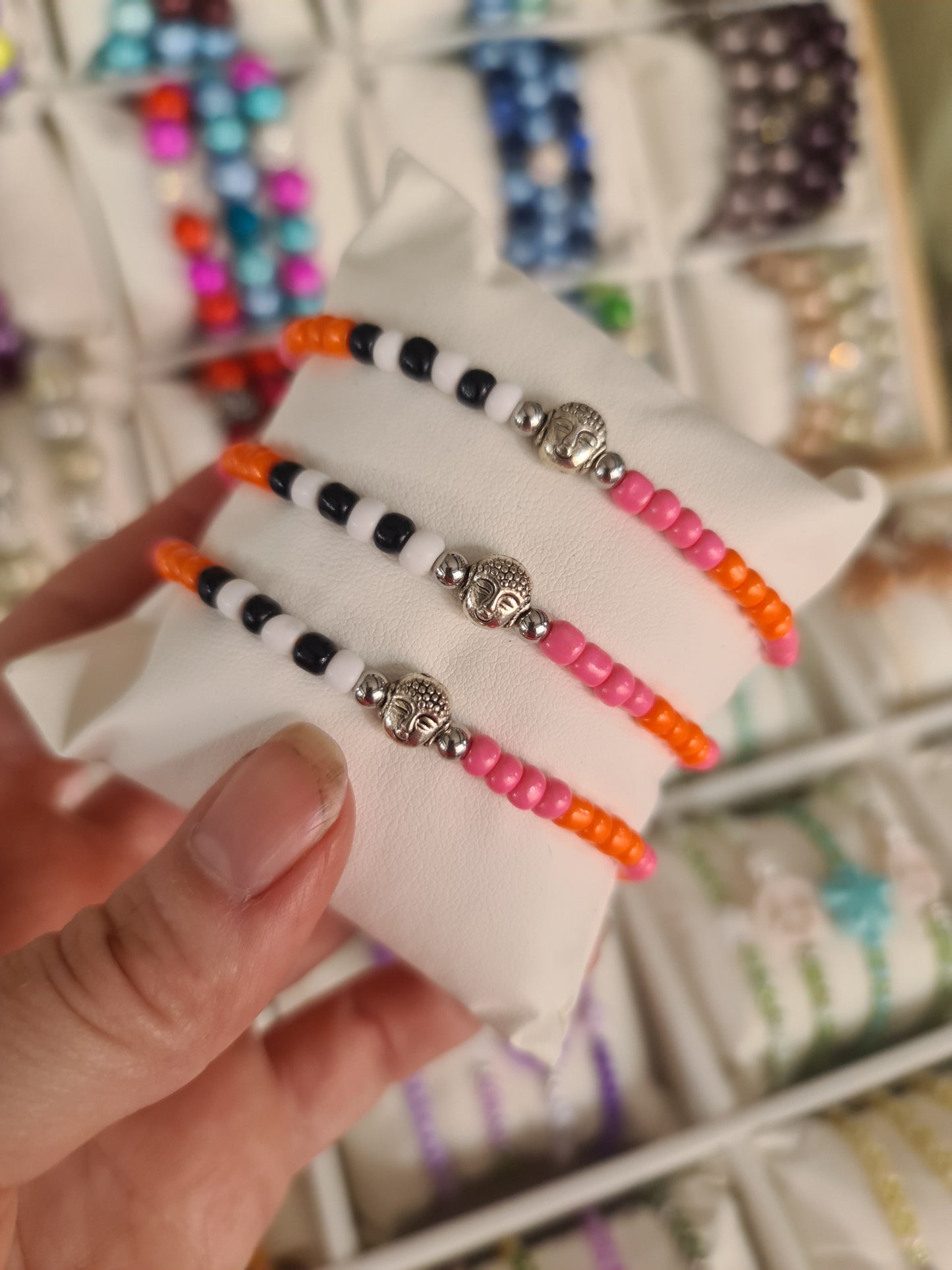 Armband Buddha pink/orange