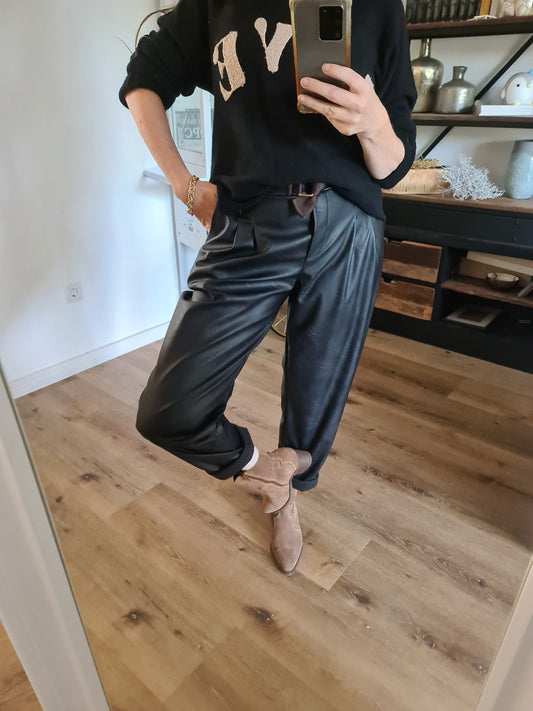 Kunstleder Hose schwarz
