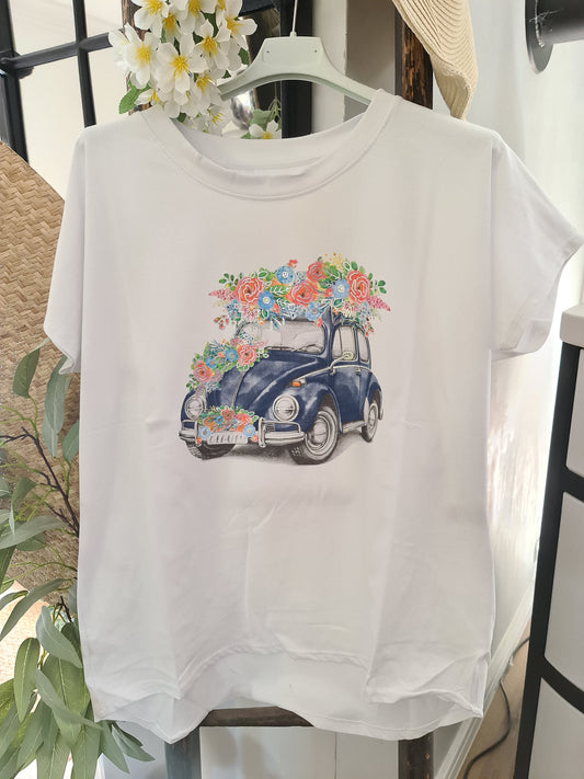 T-Shirt Käfer blau