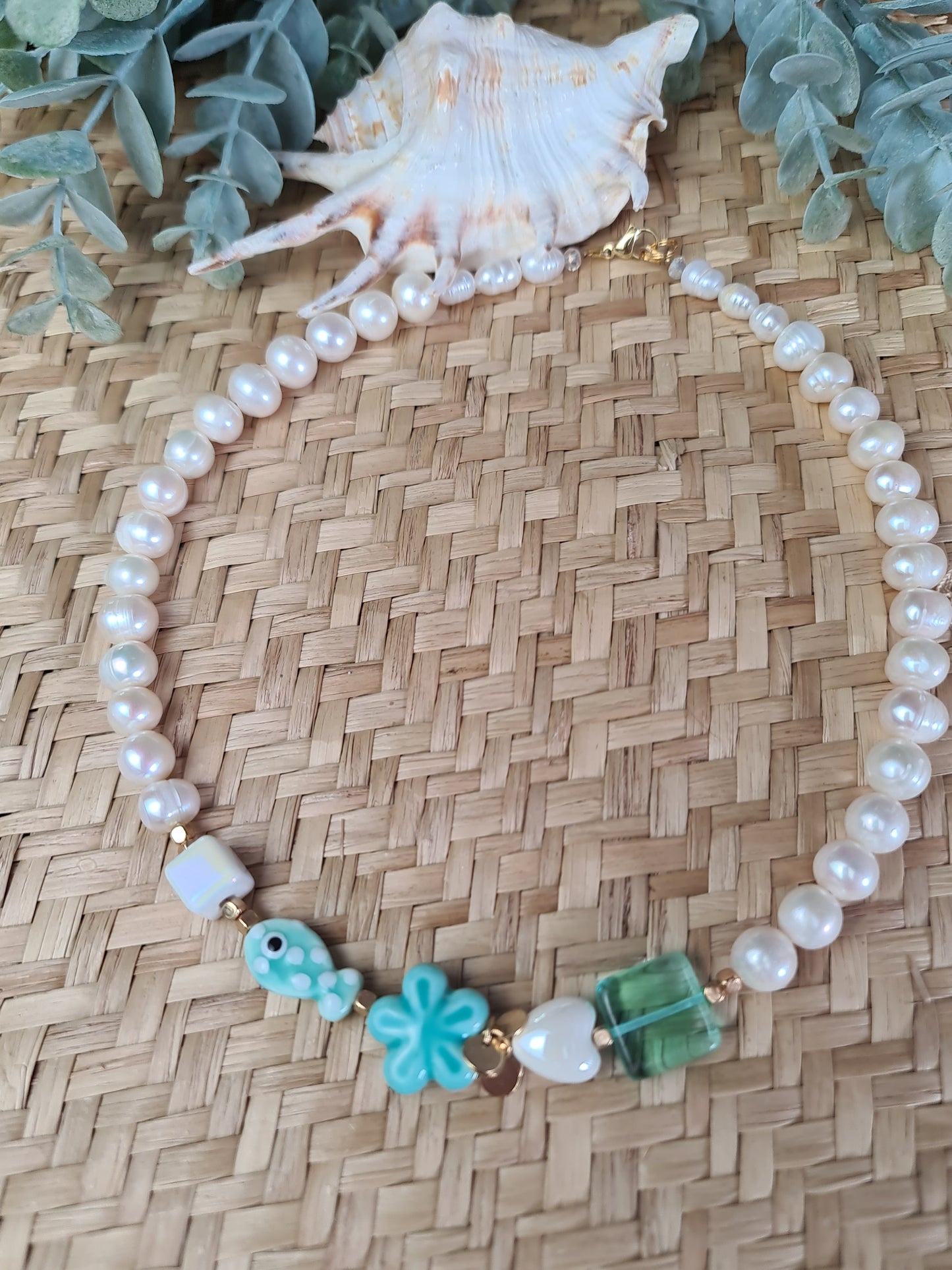 Kette Süsswasser /türkis