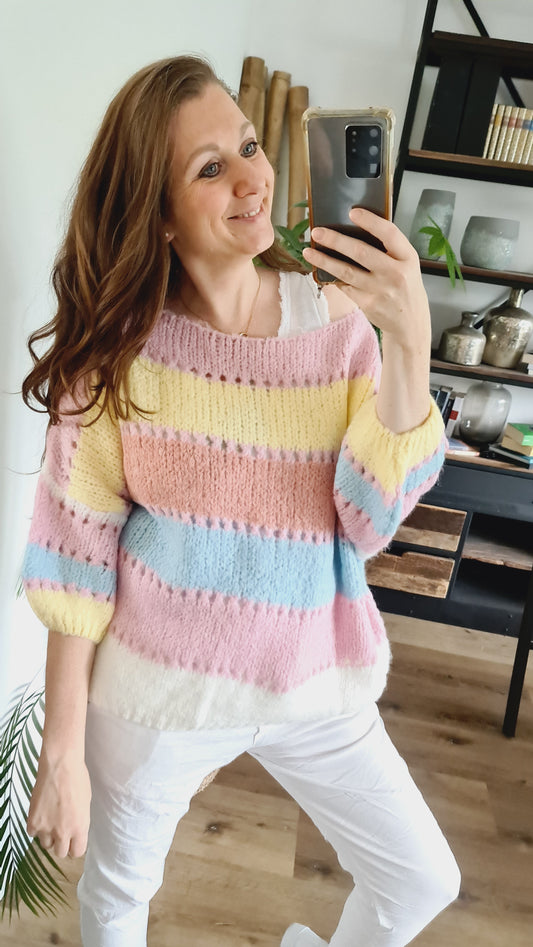 Pulli Gestreift rosa