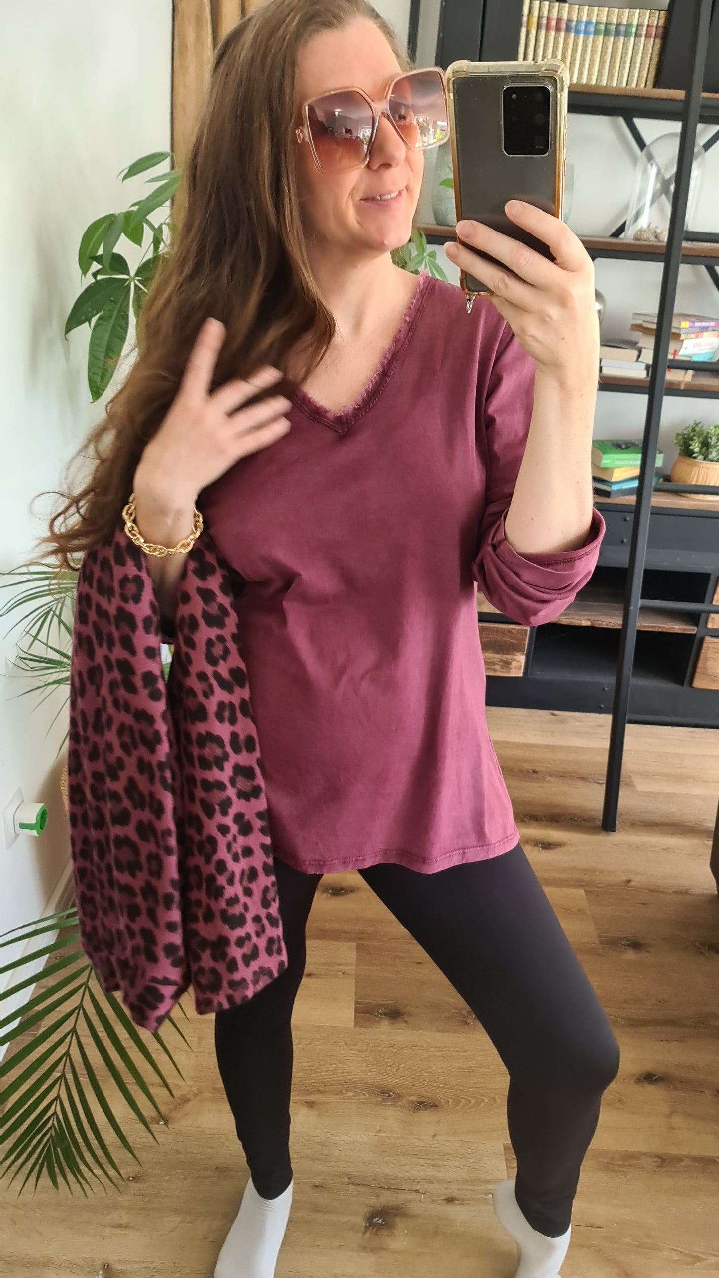 Langarm Shirt bordeaux