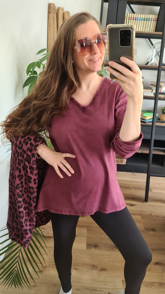 Langarm Shirt bordeaux