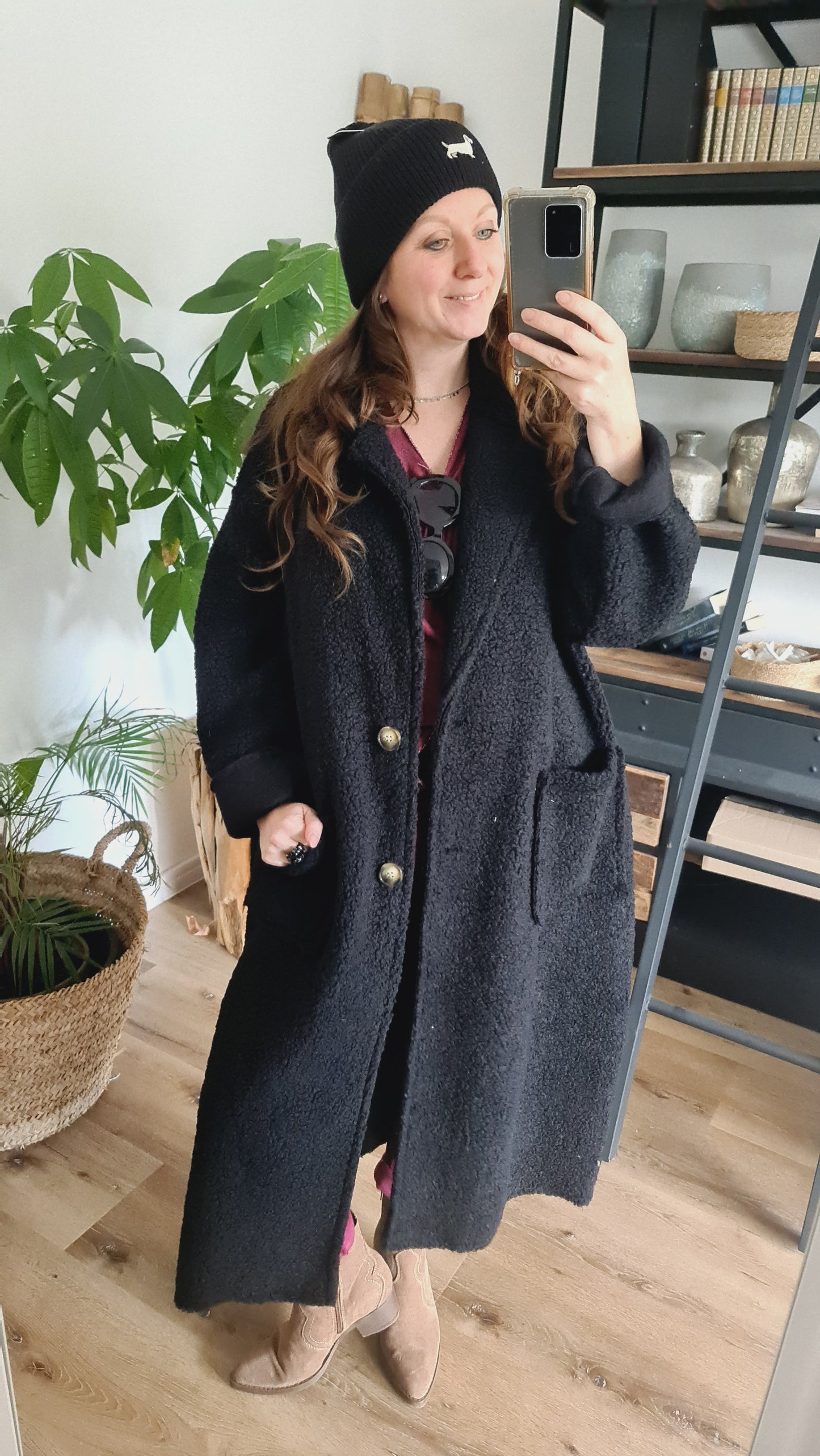 Teddymantel schwarz
