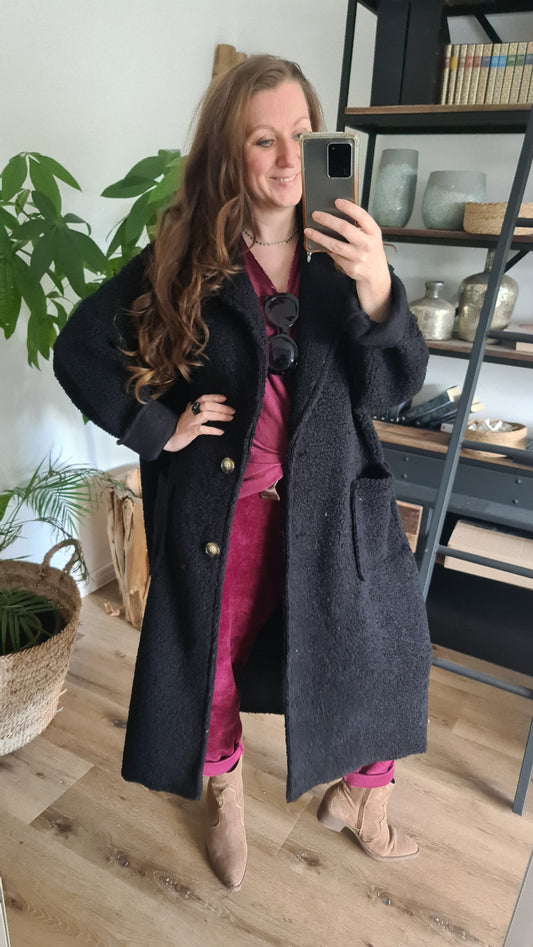 Teddymantel schwarz