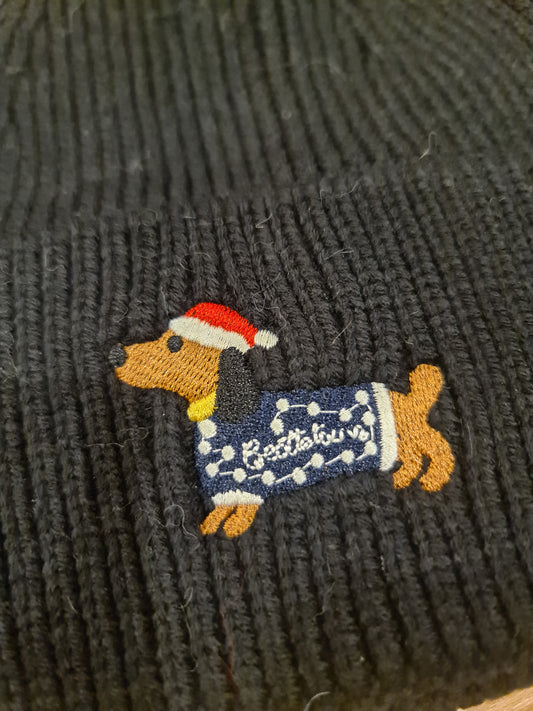 Mütze Dackel schwarz