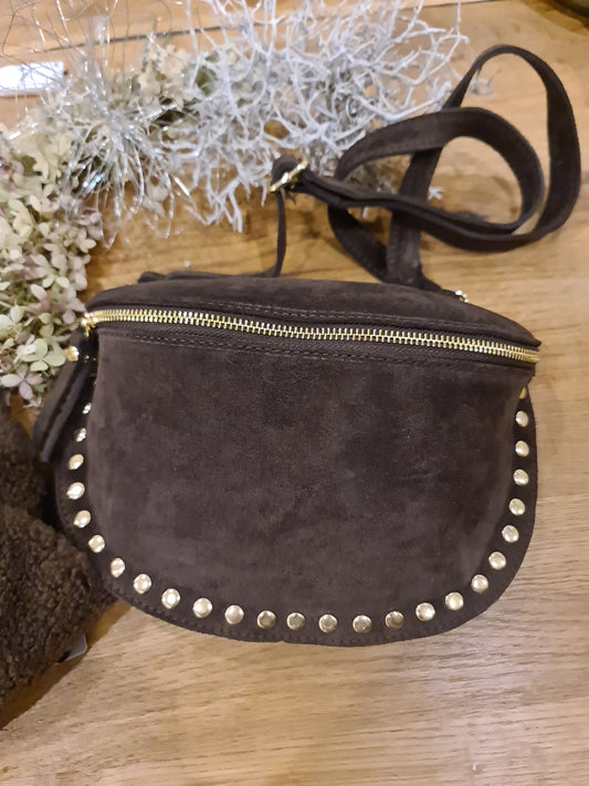 Wildleder Umhängetasche schokobraun