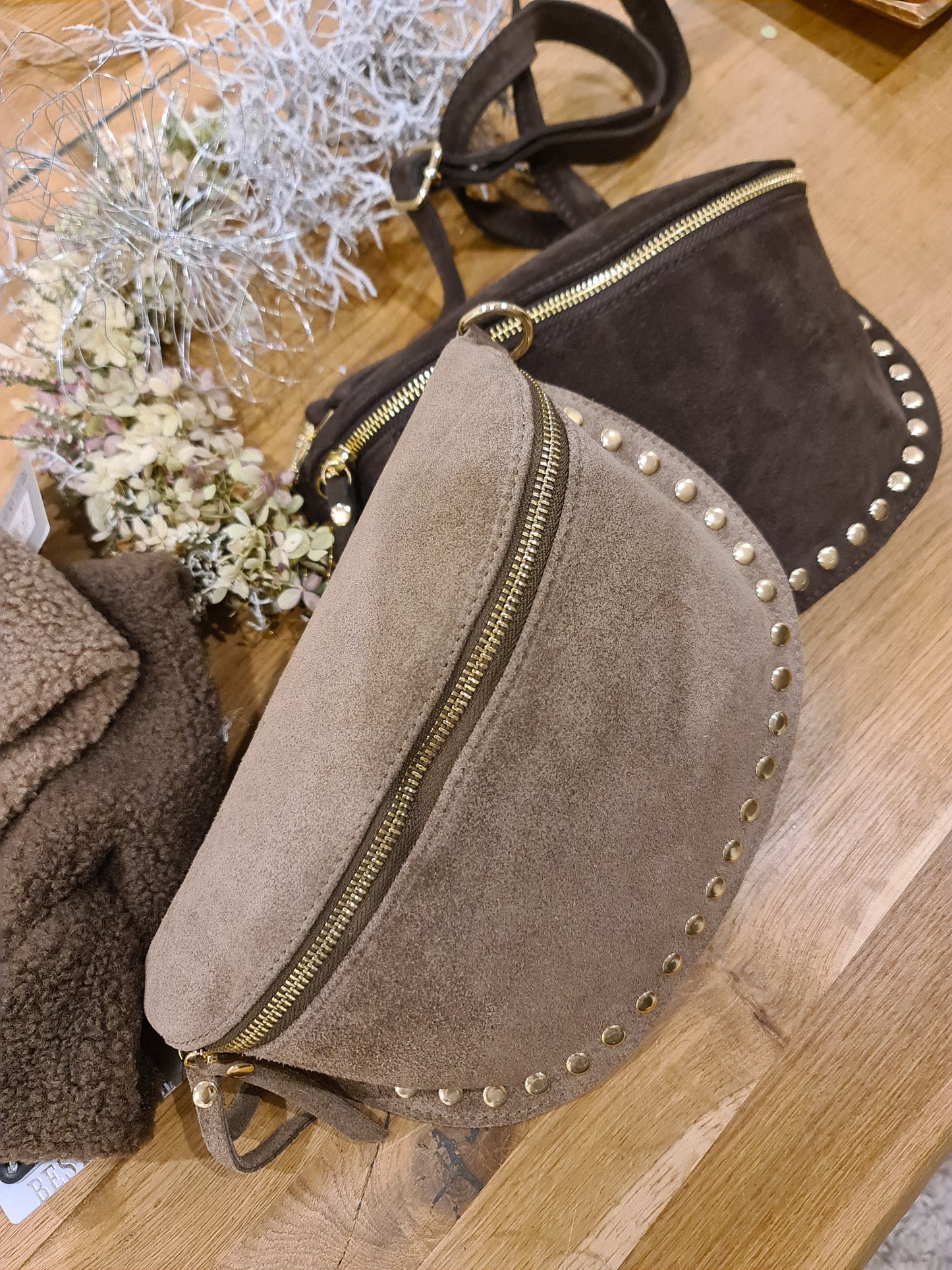 Wildleder Umhängetasche schlamm