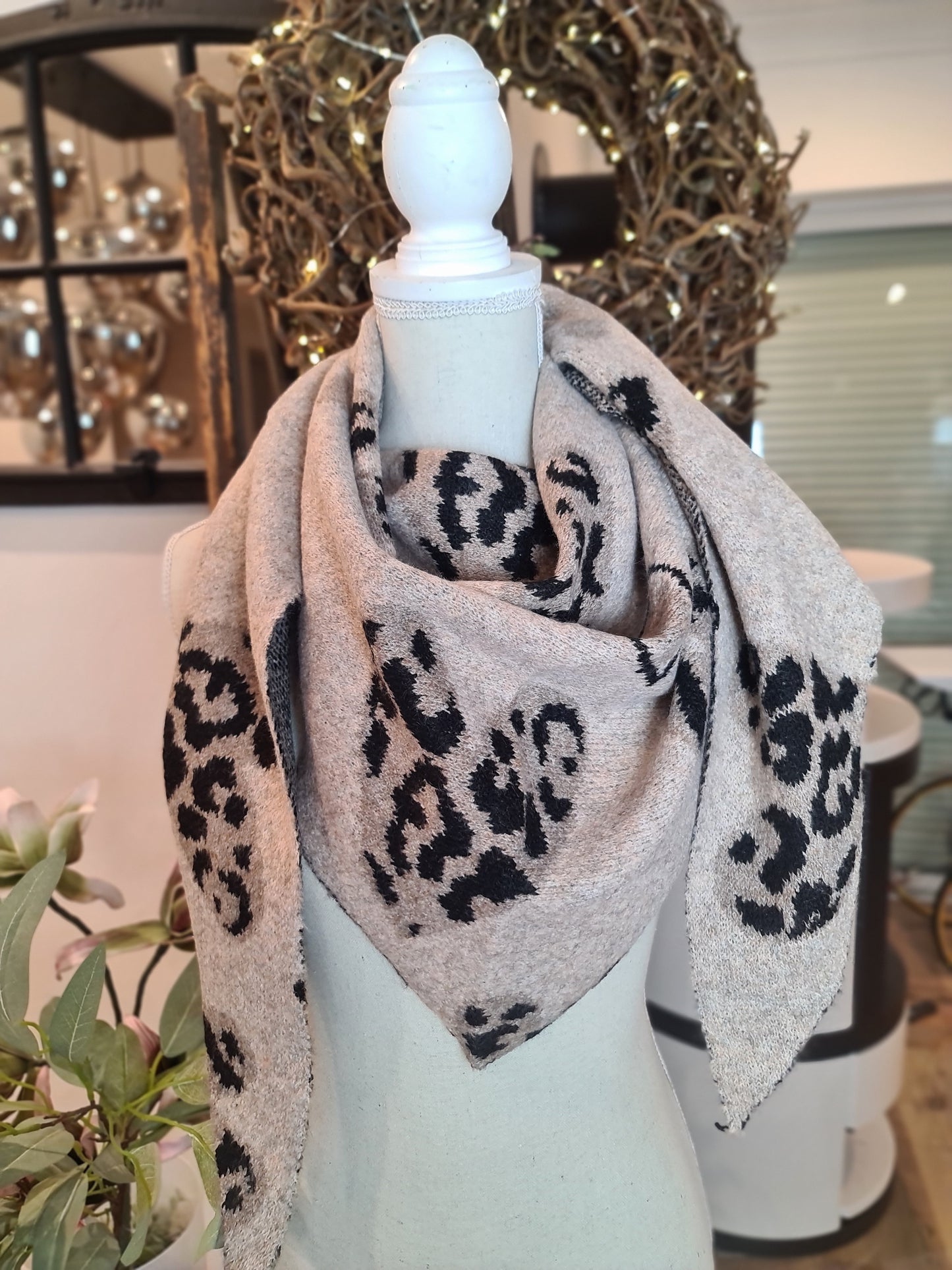 Beige/Schwarz Leo Herz