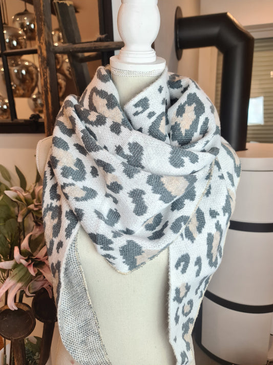 3 Eck Schal Leo hell beige