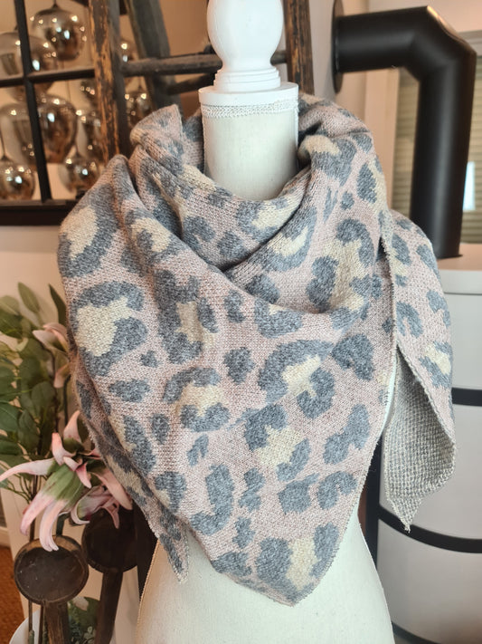 3 Eck Schal Leo braun