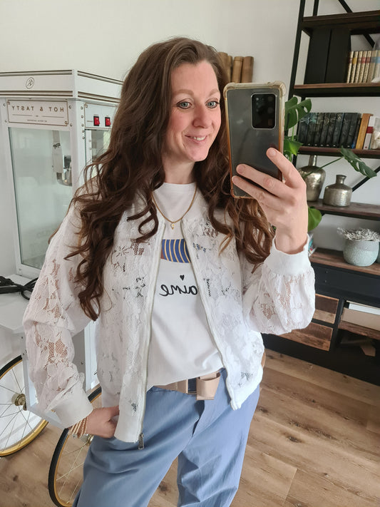 Spitzen Jacke weiss