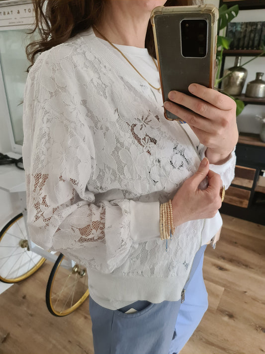 Spitzen Jacke weiss