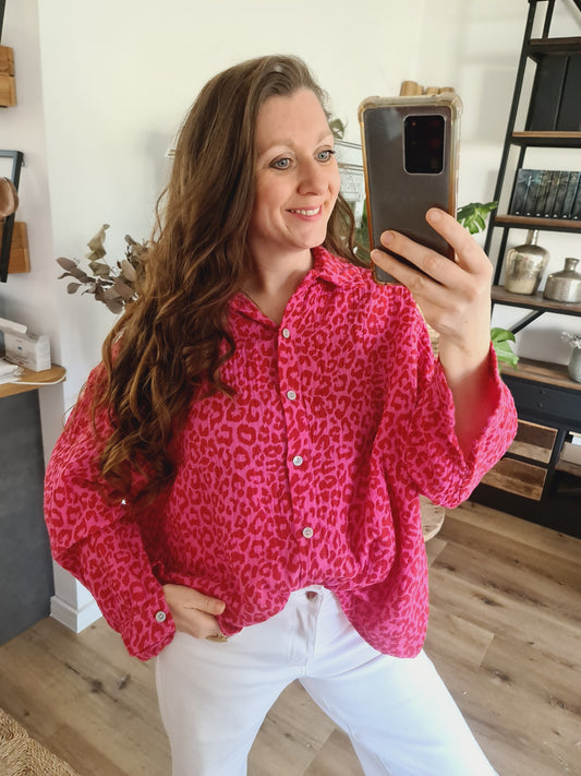 Musselin-Bluse beere