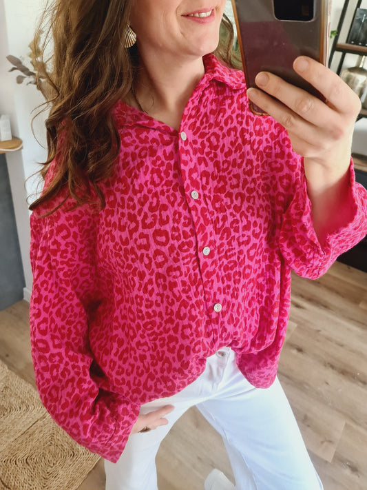 Musselin-Bluse beere