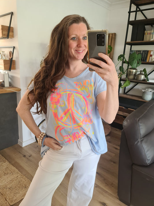 T-Shirt neon blau