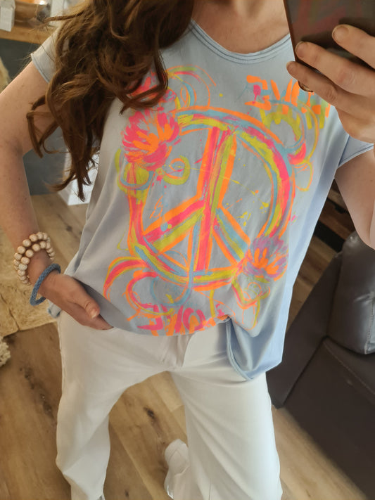 T-Shirt neon blau