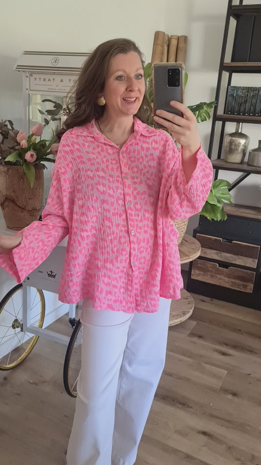 Musselin-Bluse rosa Leo