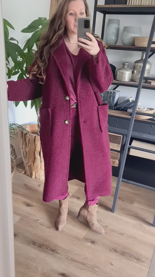 Teddymantel Bordeaux